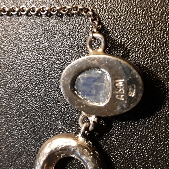 Genuine Adami & Martucci Sterling Silver Kyanite and Circle Necklace 18" - Picture 7 of 10